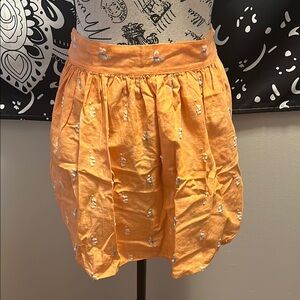 Orange Embroidered aprin
